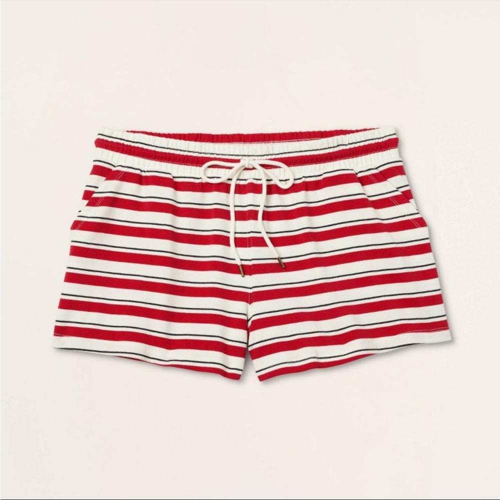 PARKE Target Striped Red and White Athletic Drawstring Shorts Small
